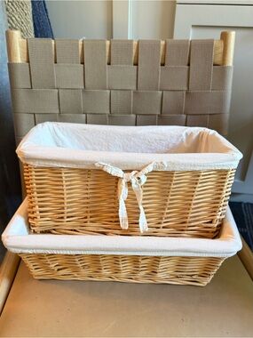 Woven Baskets with Fabric Liners